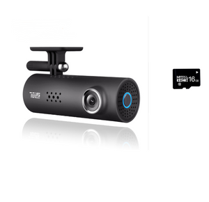 Car dashboard camera with a microSD card on a white background