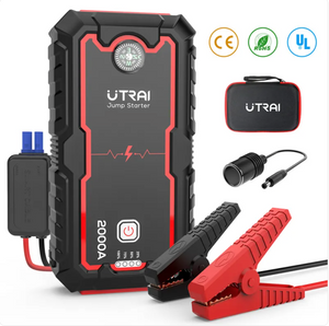 UTRAI jump starter with accessories on a white background