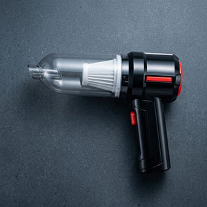 Handheld vacuum cleaner on a dark gray background