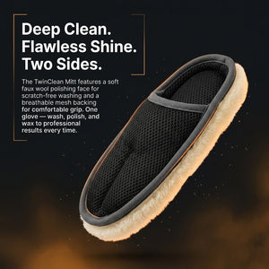 Car Wash & Wax Glove – Dual-Sided Faux Wool Polishing Mitt