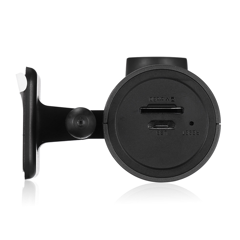 Black car mount with USB port on a white background