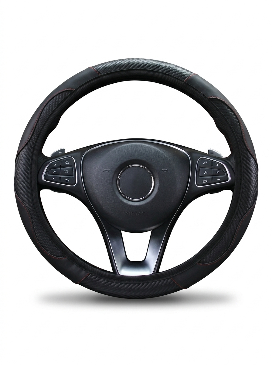 Style Upgrade Pack - Steering Wheel Cover + Keychain + Phone Holder