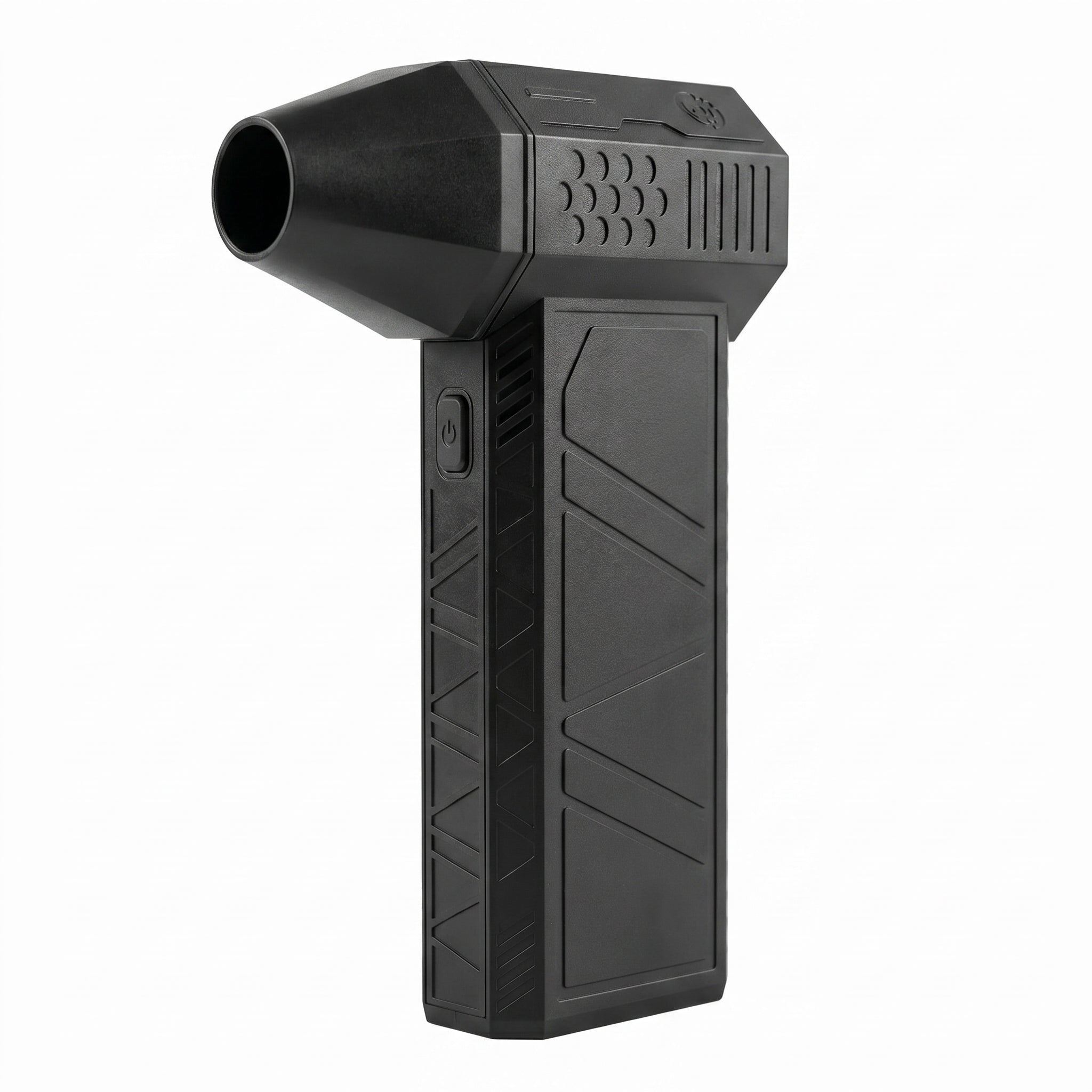 Black handheld device with a nozzle on a white background