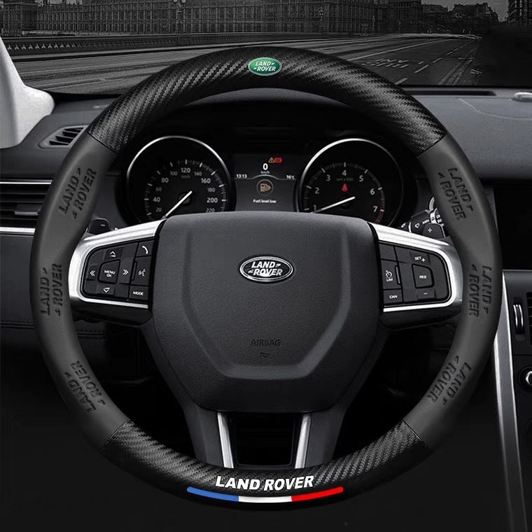 Land Rover steering wheel with dashboard in the background