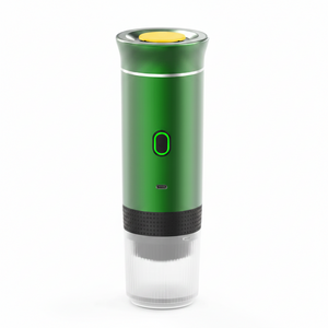 Green electric wine bottle opener on a white background