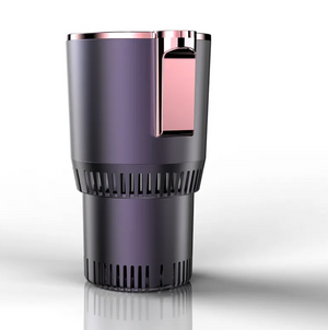 Purple and pink cylindrical device on a white background