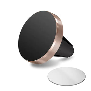 Black and gold car mount phone holder on a white background