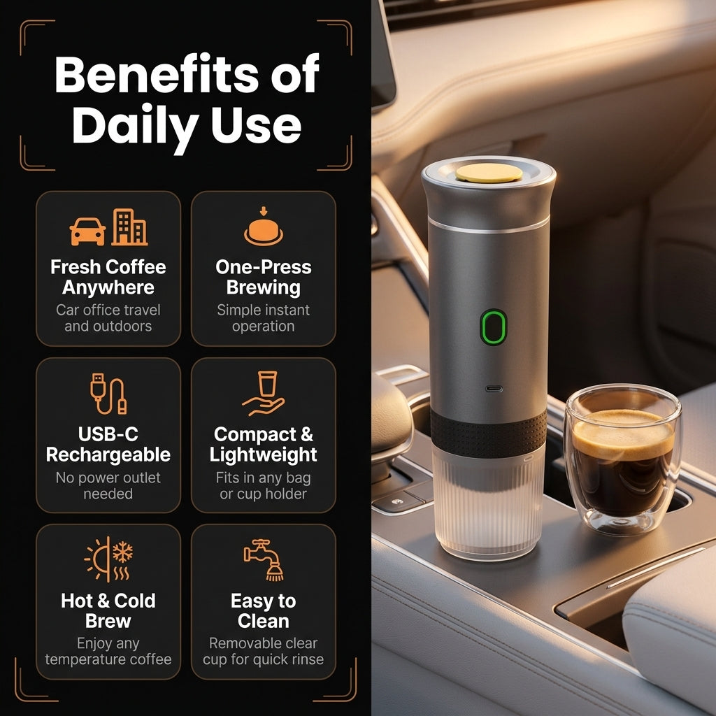 Portable coffee maker features