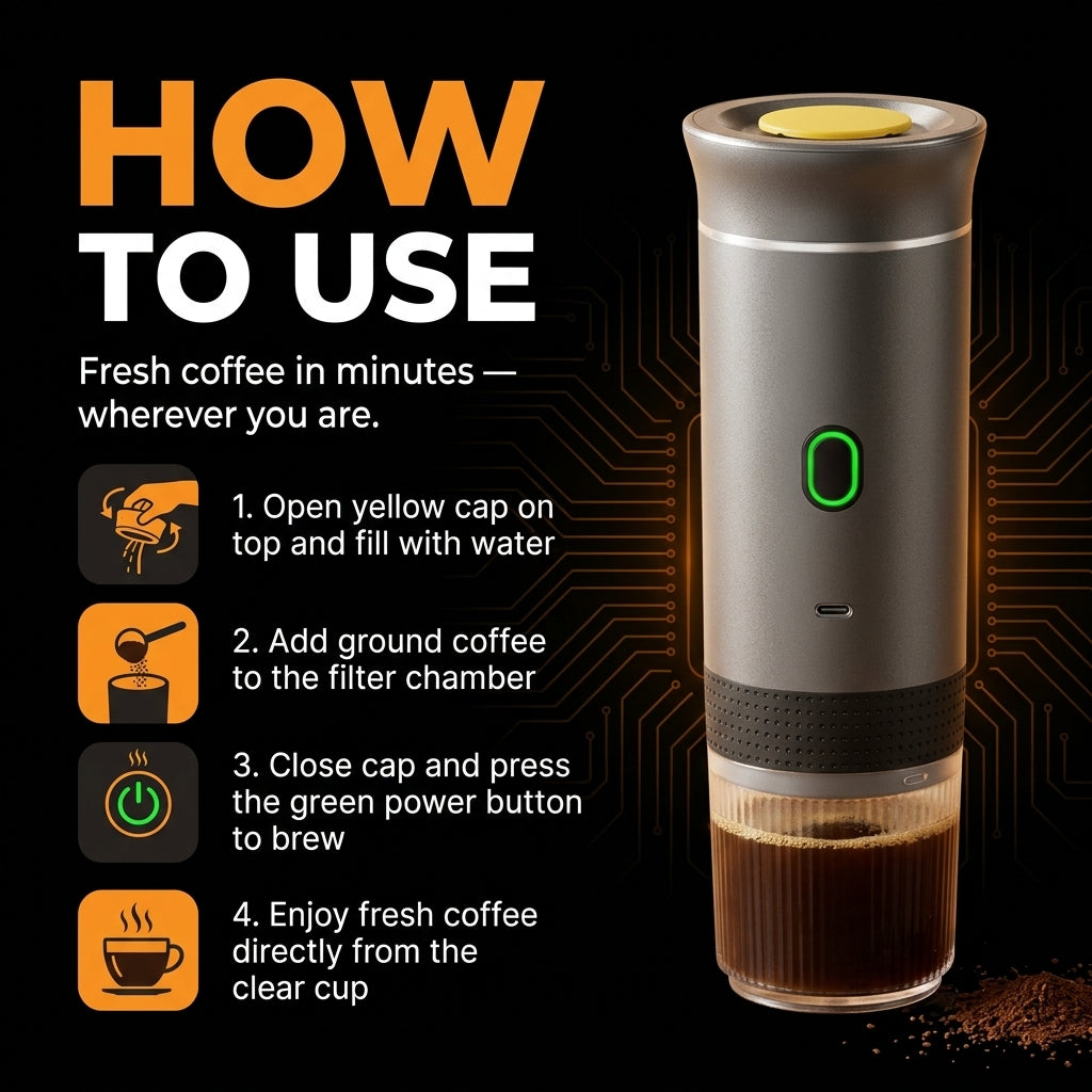 Portable rechargeable coffee maker