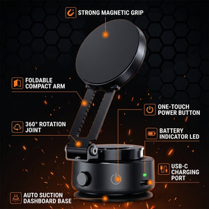 Black microphone stand with features highlighted on a dark background