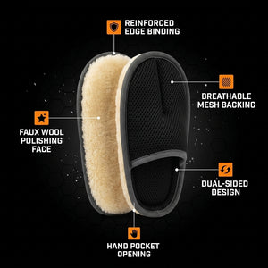 Car Wash & Wax Glove – Dual-Sided Faux Wool Polishing Mitt