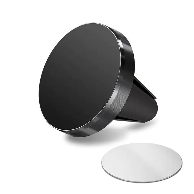 Black car air vent phone holder on a white background